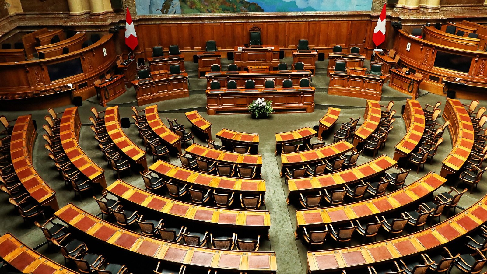 Leerer Nationalratssaal im Bundeshaus in Bern