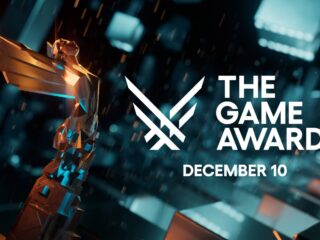 Immagine ufficiale dei Game Awards 2026: la statuetta su sfondo scuro, accanto il logo e la data della cerimonia