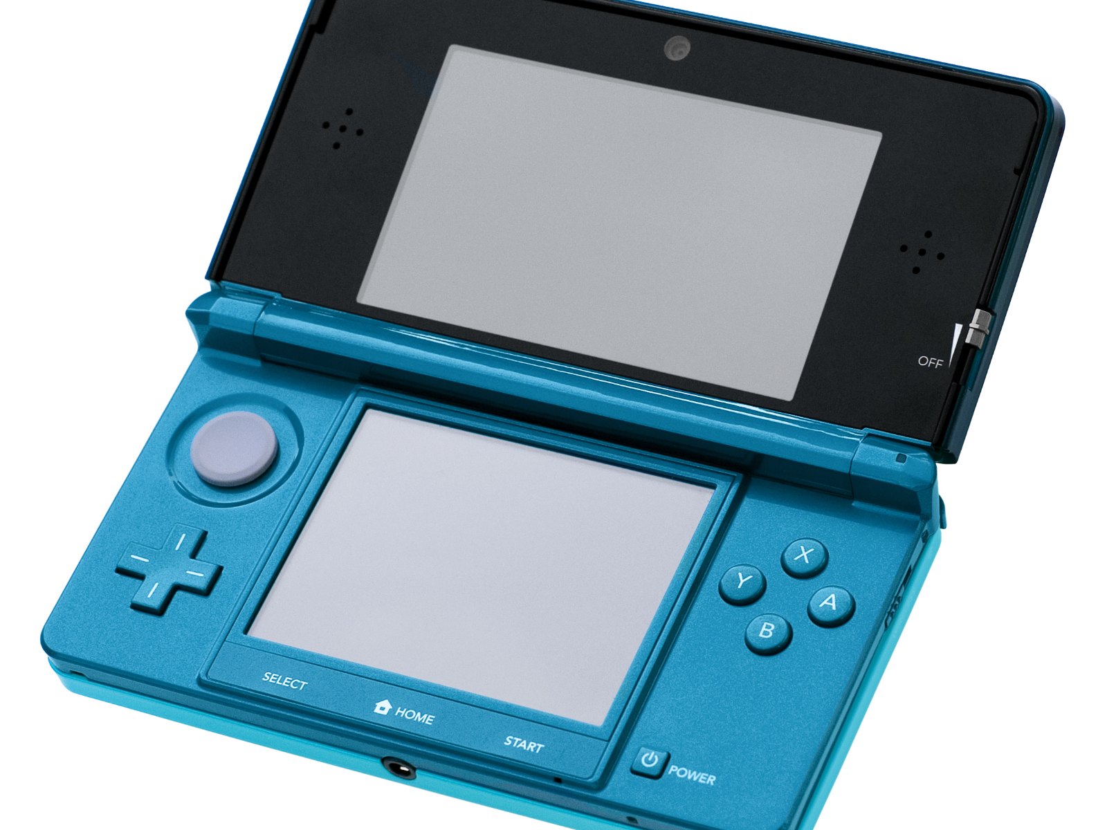Der Handheld Nintendo 3DS, aufgeklappt